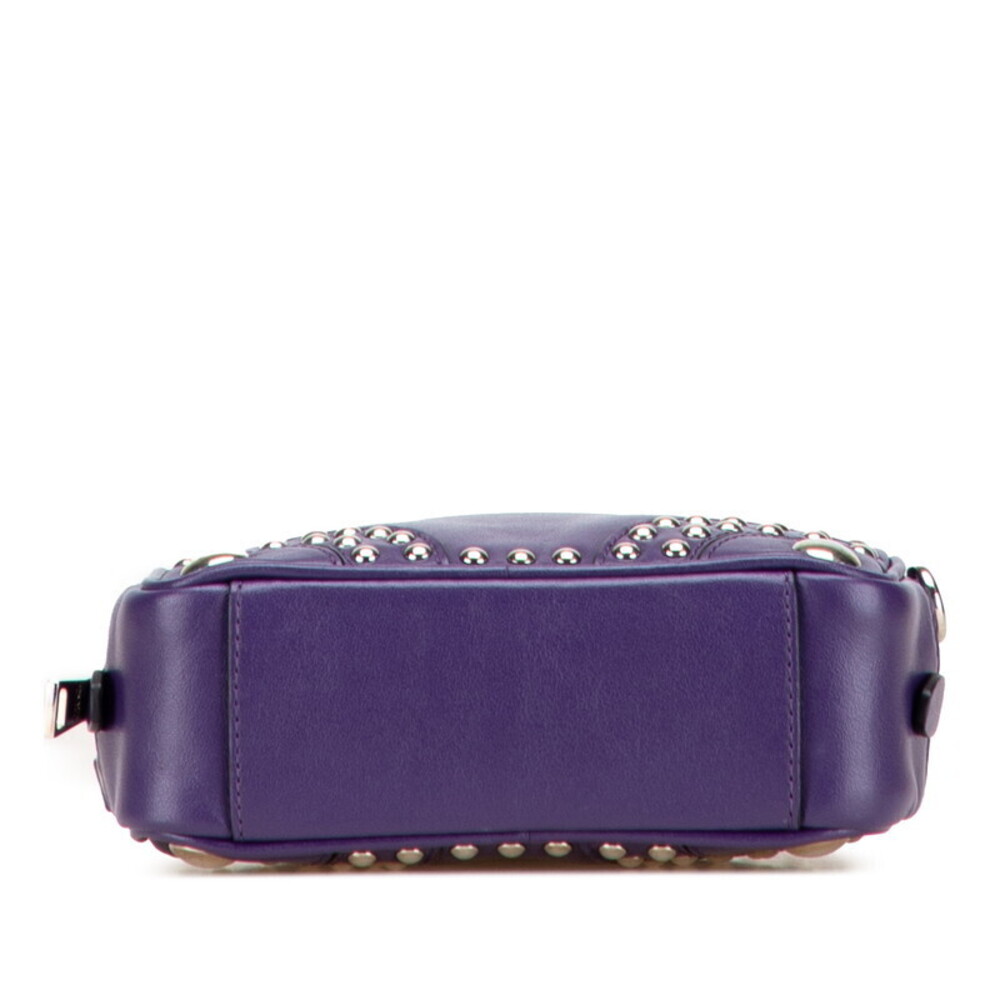 Prada Studded Crossbody Shoulder Bag Purple Leather - Picture 3 of 8